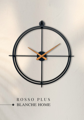 ساعت دیواری مدرن فلزی با عقربه چوبی مناسب دکور طبیعی